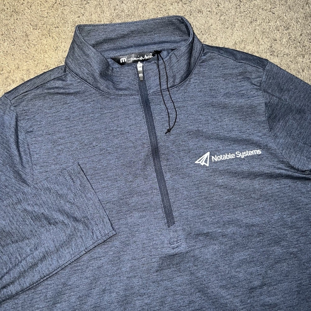 Travis Mathew Onward 1/4-Zip-medium  Blue Heather Performance Cover -Up‎